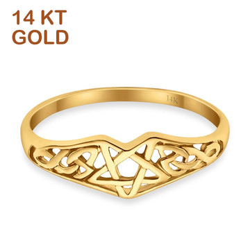 Pentagram Star Filigree Ring 14K Yellow Gold Wholesale